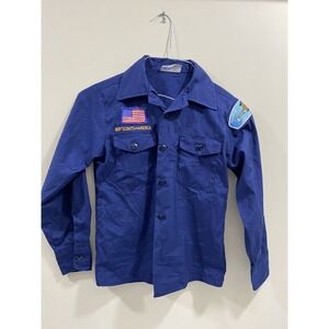 Cub Scout YOUTH M Official Blue Uniform LONG Sleeve Official Shirt F324w